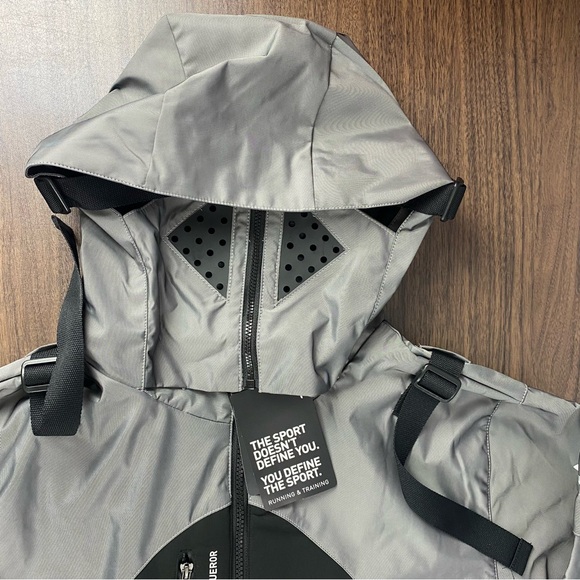 Puma Conqr Full Zip Jacket Silver Black Casual Athletic Outerwear Men’s Sz - Picture 2 of 11